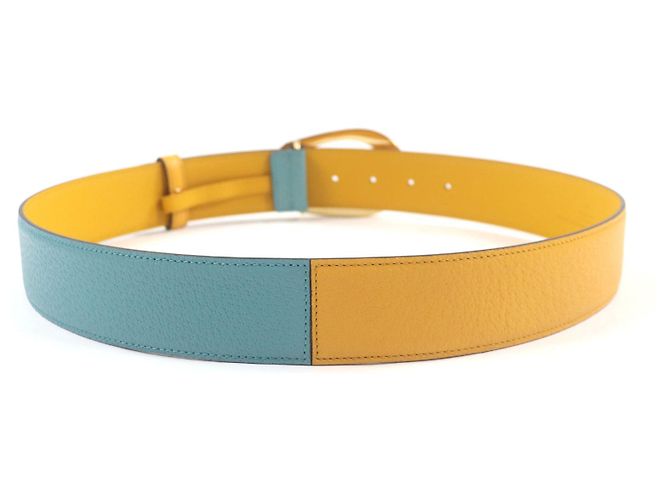 Leder-Gürtel mit G-Logo von Gucci Gelb - Ansicht 4