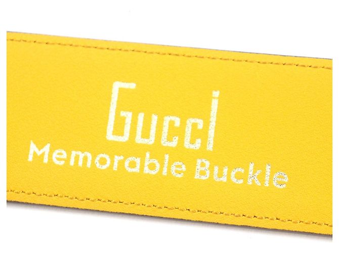 Leder-Gürtel mit G-Logo von Gucci Gelb - Ansicht 9