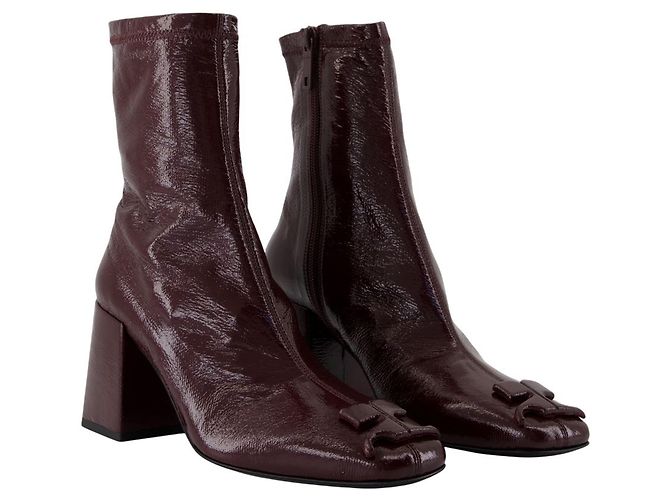 Botines Reeditados - Courreges - Cuero - Burdeos - vista 2