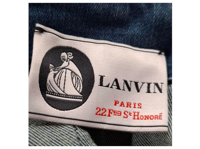 Abito Mini a Spalla Unica in Denim Blu Lanvin - vista 3