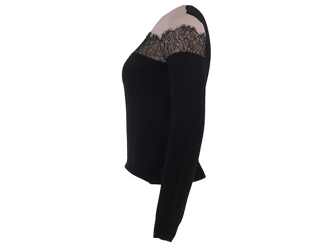 Suéter de lana negro y beige con encaje Valentino Garavani - vista 2