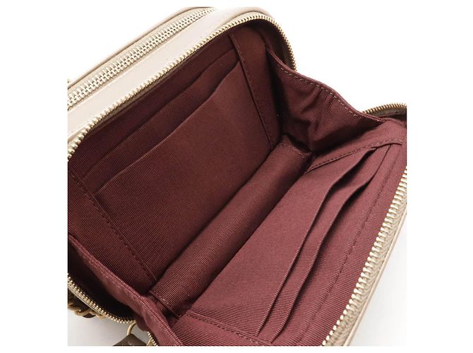 Camera Borsa a tracolla in pelle Chanel oro bronzo Metallico - vista 7