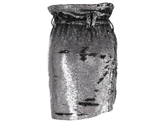 Iro Minirock aus Silbernen Pailletten Metallisch - Ansicht 3