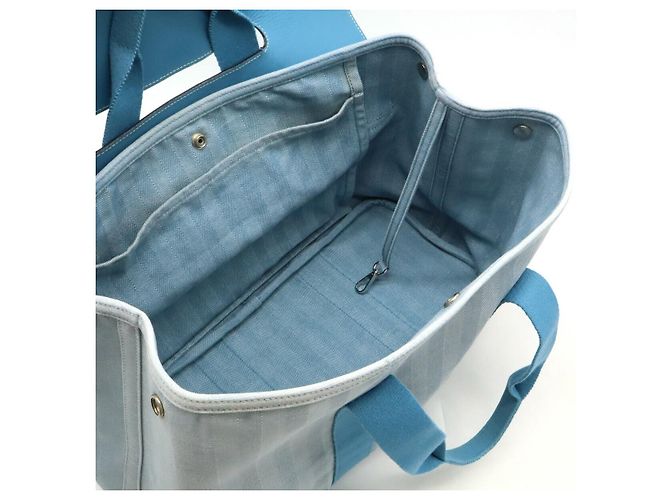 Hermès Valparaiso MM Tote Bag Blau Jeans - Ansicht 6