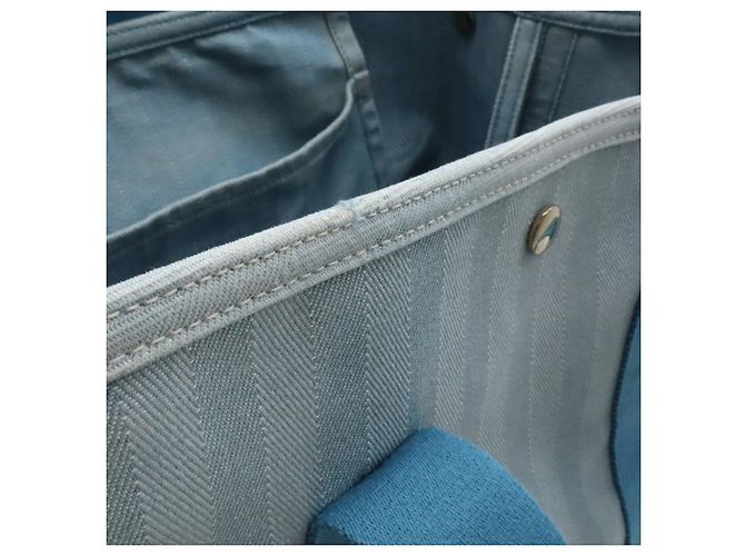 Hermès Valparaiso MM Tote Bag Blau Jeans - Ansicht 7
