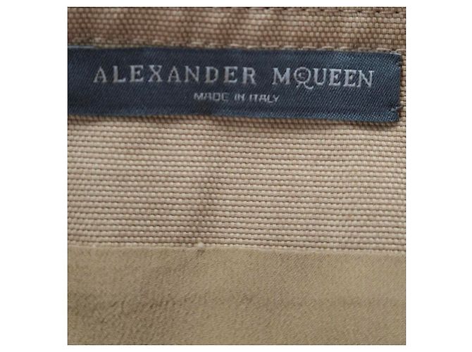 Vestido Midi Alexander McQueen en Algodón Beige - vista 3