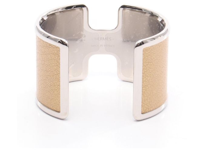 Bracciale Hermès Oran Dore in Acciaio Inossidabile D'oro Metallico - vista 2