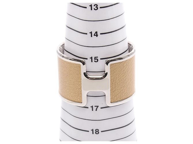 Bracciale Hermès Oran Dore in Acciaio Inossidabile D'oro Metallico - vista 4