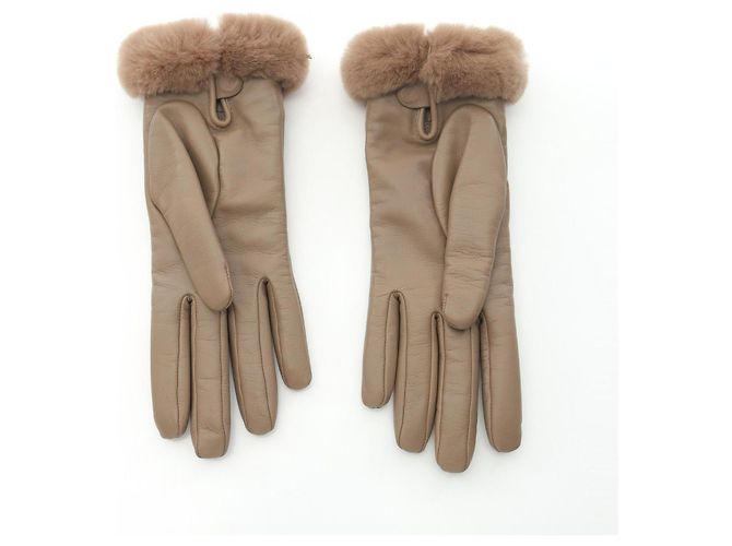 Lammfellhandschuhe mit Kelly Cadena Charm von Hermès Braun - Ansicht 2
