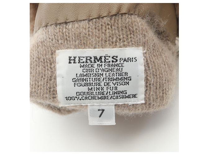 Lammfellhandschuhe mit Kelly Cadena Charm von Hermès Braun - Ansicht 3