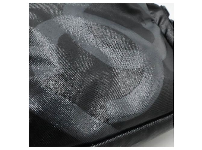 Chanel Schultertasche aus beschichtetem Canvas Schwarz - Ansicht 8