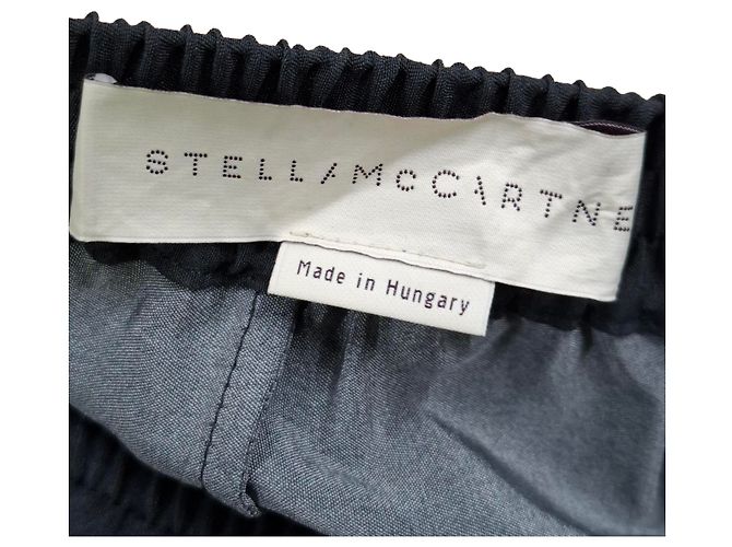 Stella Mc Cartney Pantalones de seda negra con estampado tie-dye de Stella McCartney Negro - vista 3