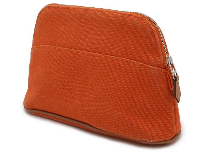 Bolso Pouch Bolide 20 de lona y cuero Hermès Naranja - vista 2