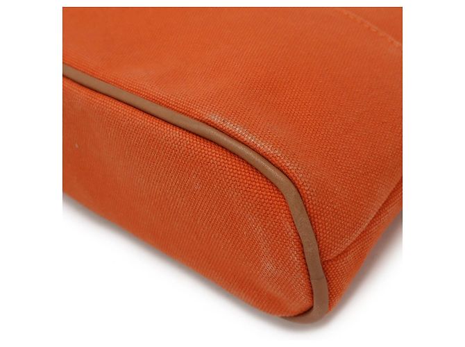 Bolso Pouch Bolide 20 de lona y cuero Hermès Naranja - vista 3