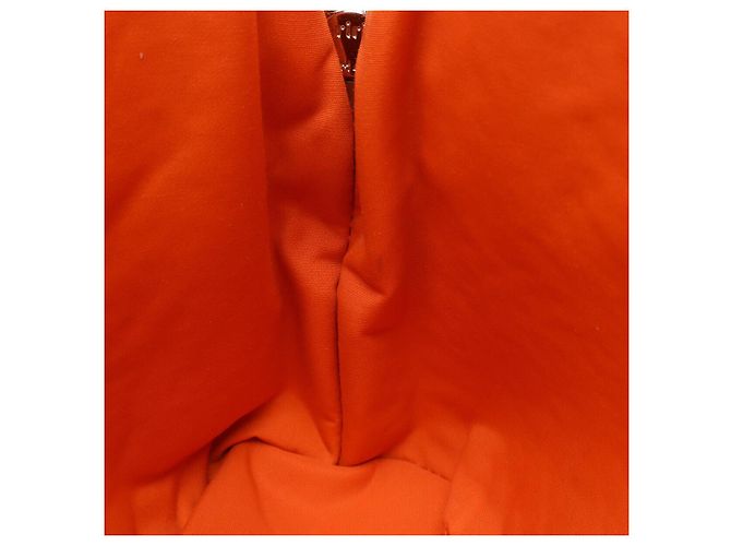 Bolso Pouch Bolide 20 de lona y cuero Hermès Naranja - vista 6