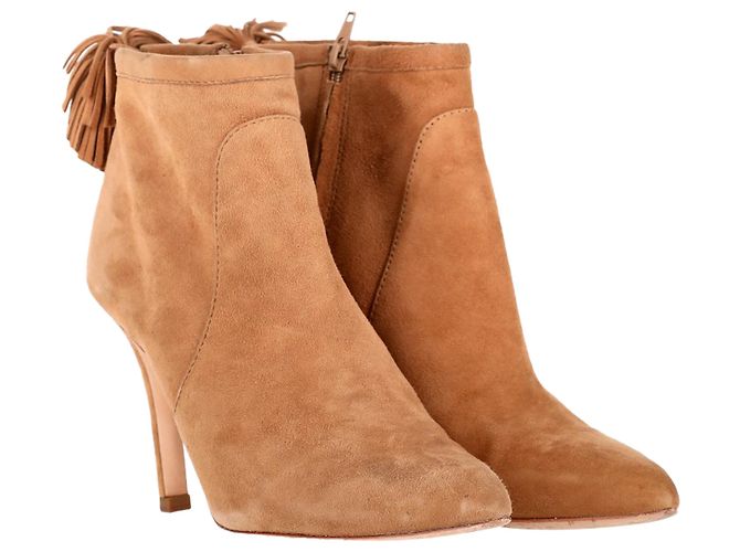 Botines con flecos Loeffler Randall en ante marrón Castaño Roja - vista 4