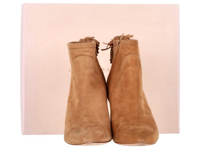 Botines con flecos Loeffler Randall en ante marrón Castaño Roja - vista 7