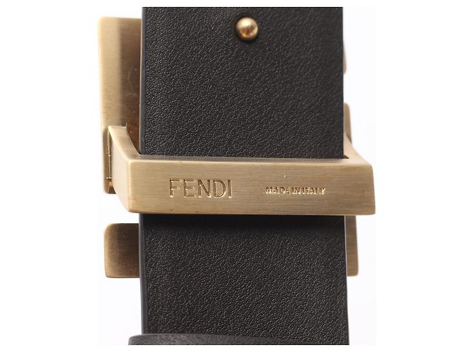 Cinto de couro com logo FF da Fendi - vista 4