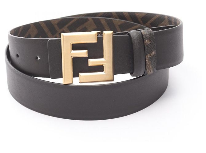 Cinto de couro com logo FF da Fendi - vista 5