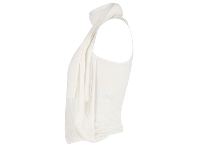 Top sin mangas de modal blanco con detalle drapeado Alexander McQueen - vista 2