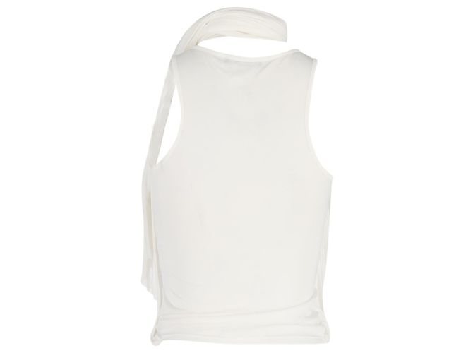 Top sin mangas de modal blanco con detalle drapeado Alexander McQueen - vista 3
