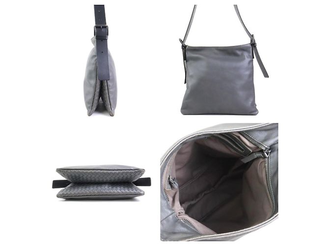 Borsa a Spalla in Pelle Bottega Veneta Marrone Nero - vista 2