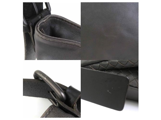 Borsa a Spalla in Pelle Bottega Veneta Marrone Nero - vista 4