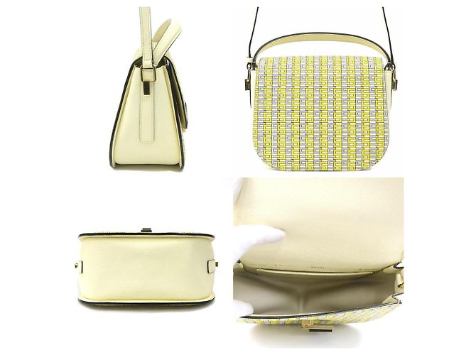Borsa a tracolla in pelle Valextra Iside Marrone Crudo Giallo - vista 2