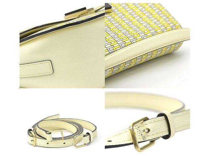 Borsa a tracolla in pelle Valextra Iside Marrone Crudo Giallo - vista 3