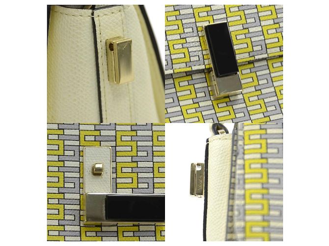 Borsa a tracolla in pelle Valextra Iside Marrone Crudo Giallo - vista 4