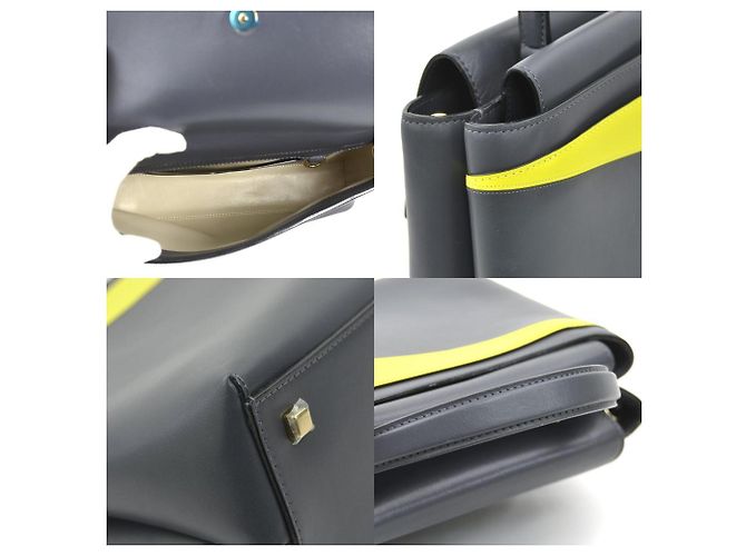 Piccola borsa in pelle intrecciata Valextra/borse a spalla Marrone Giallo - vista 3