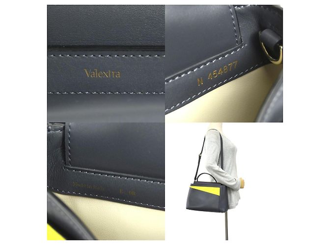 Piccola borsa in pelle intrecciata Valextra/borse a spalla Marrone Giallo - vista 5