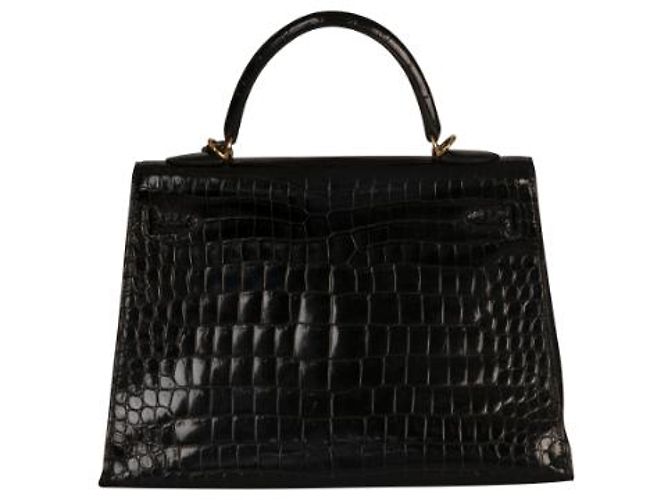 Borsa Hermès, modello Kelly Crocodile Nero. - vista 2
