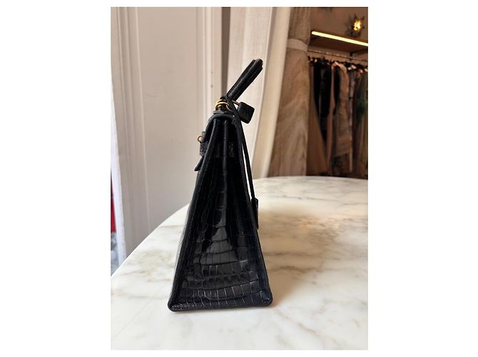 Borsa Hermès, modello Kelly Crocodile Nero. - vista 7