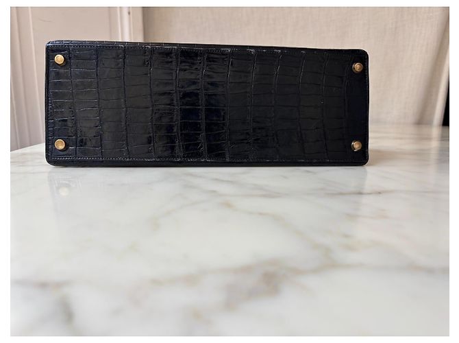 Borsa Hermès, modello Kelly Crocodile Nero. - vista 8