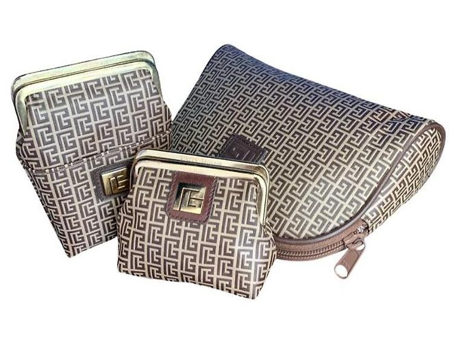 PIERRE BALMAIN small leather goods set Brown Dark brown - view 19