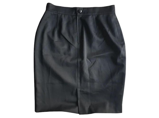 Falda midi de lana negra Genny Negro - vista 2