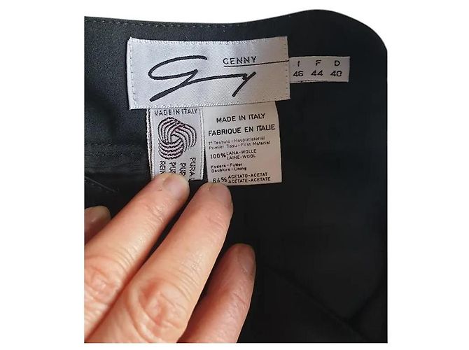 Falda midi de lana negra Genny Negro - vista 3