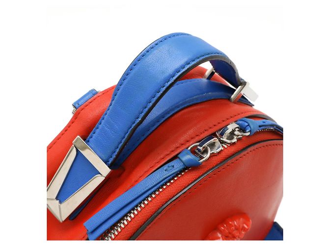 Versace Medusa Mini Leather Backpack Red Blue - view 6
