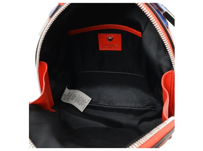 Versace Medusa Mini Leather Backpack Red Blue - view 8
