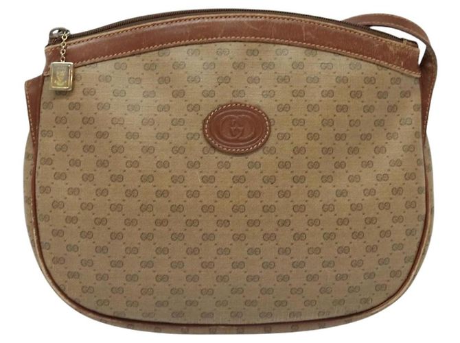 Gucci Borsa a Spalla Micro GG Supreme PVC Beige Oro 007 87 0018 Auth th6303 D'oro - vista 13