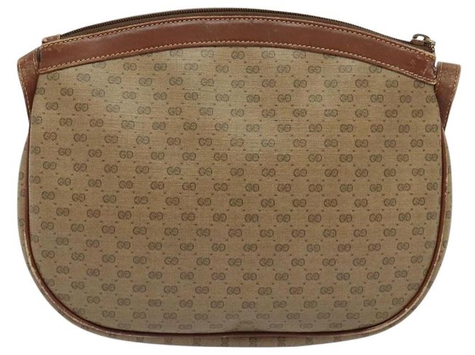 Gucci Borsa a Spalla Micro GG Supreme PVC Beige Oro 007 87 0018 Auth th6303 D'oro - vista 2
