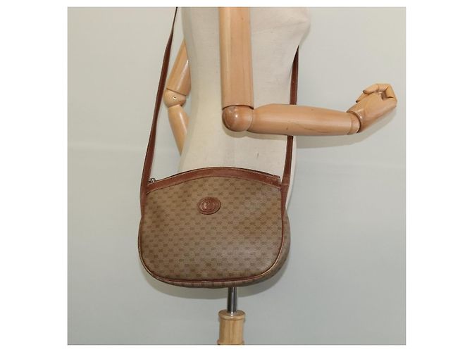 Gucci Borsa a Spalla Micro GG Supreme PVC Beige Oro 007 87 0018 Auth th6303 D'oro - vista 21