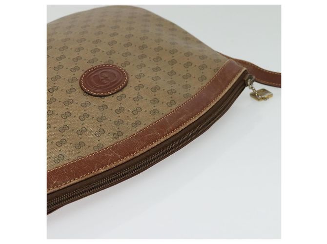 Gucci Borsa a Spalla Micro GG Supreme PVC Beige Oro 007 87 0018 Auth th6303 D'oro - vista 6