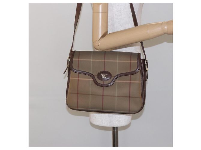Autre Marque Borsa a spalla in pelle e tela Nova Check di Burberrys beige e oro Auth bs28750 D'oro - vista 21