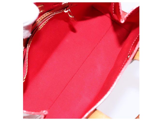 LOUIS VUITTON Monogram Vernis Reade PM Borsa a Mano Rossa M91088 LV Auth ki5902 Rosso - vista 11