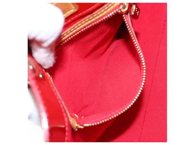 LOUIS VUITTON Monogram Vernis Reade PM Borsa a Mano Rossa M91088 LV Auth ki5902 Rosso - vista 21