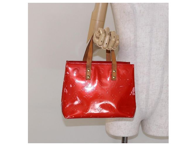 LOUIS VUITTON Monogram Vernis Reade PM Borsa a Mano Rossa M91088 LV Auth ki5902 Rosso - vista 22