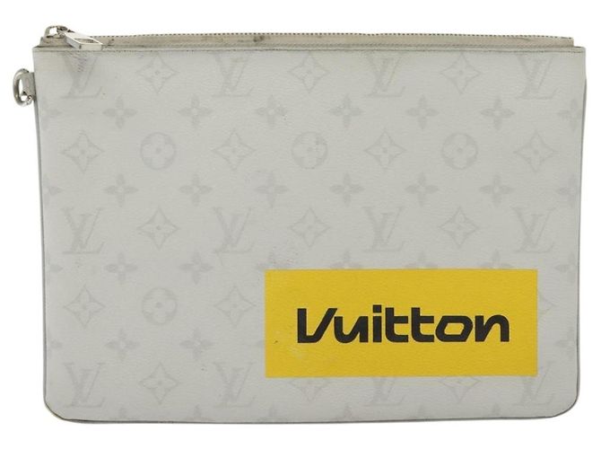 LOUIS VUITTON Pochette Zippata Monogramma Bianca GM Borsa Clutch M68310 LV Auth bs28559 - vista 13