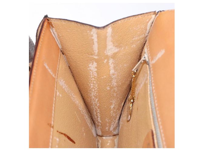 Céline Borsa a mano in tela Macadam CELINE in pelle PVC marrone oro Auth 138386 D'oro - vista 11